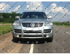 Светодиодные противотуманные фары с ангельскими глазками для Volkswagen Touareg 1 (2002-2006)-0