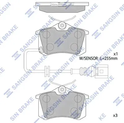 Тормозные колодки Sangsin Hi-Q задние для Volkswagen Polo V 2009-2024. Артикул SP1870