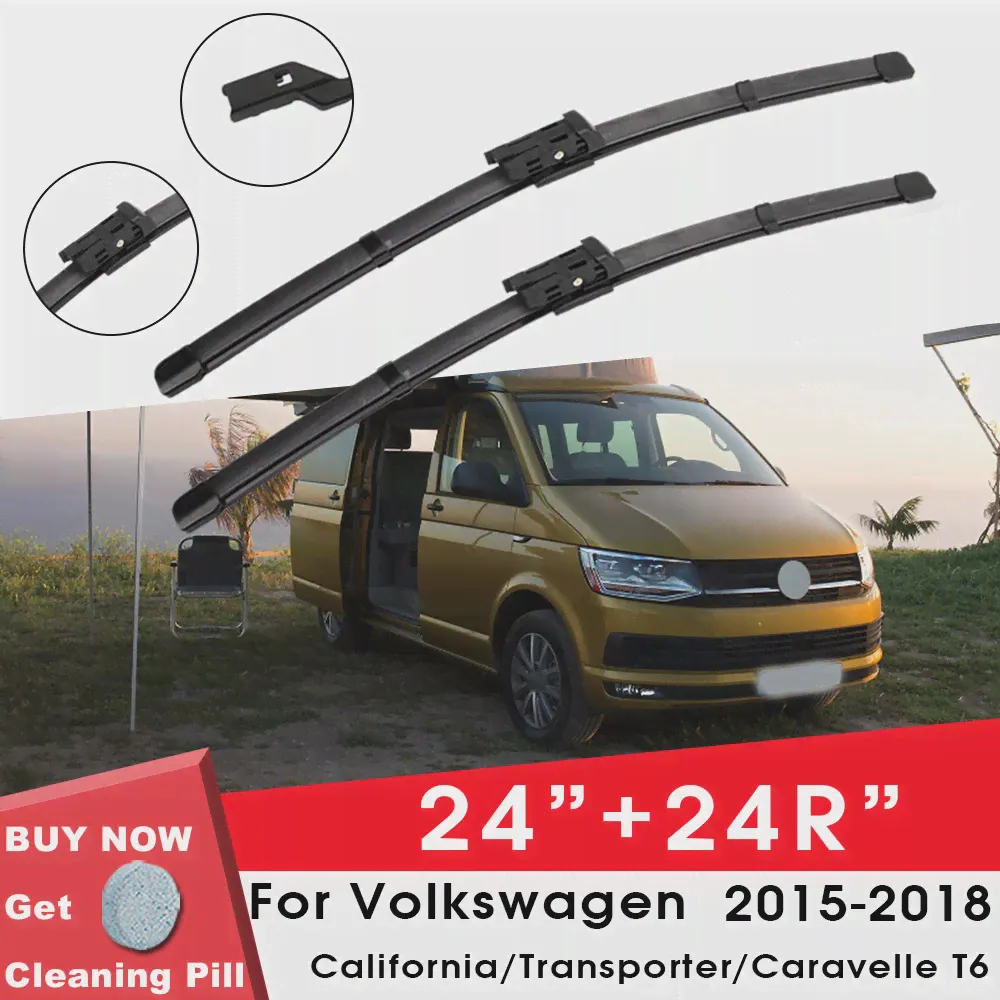 Автомобильный Стеклоочиститель Переднего Стекла Резина Для Volkswagen California/Transporter/Caravelle T6 2015-2018 24 "+ 24"R Автомобильные Аксессуары