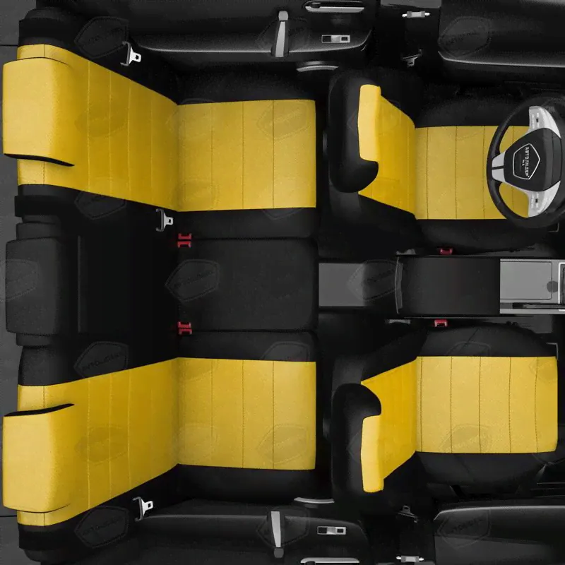 Автомобильные чехлы Volkswagen Touran с 2014-2019 компактвэн желтый экокожа VW28-0704-EC31-1
