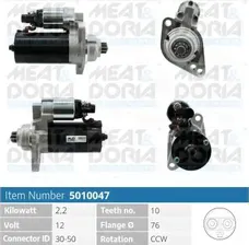 Стартер Meat & Doria для Volkswagen Caddy III 2004-2010. Артикул 5010047