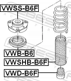 Опора амортизатора (стойки) Febest для Volkswagen Golf VI 2007-2013. Артикул VWSS-B6F-0