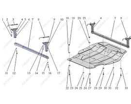 Защита картера из композитного материала CARBON Volkswagen Bora / Golf IV 1.4, 1.6