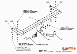 Прицеп Фаркоп Imiola W.004 Volkswagen Golf III хетчбек 1991-1998