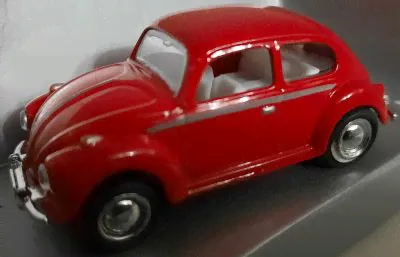 Модель Volkswagen Classical Beetle (1967) красный, 1/64, Kinsmart