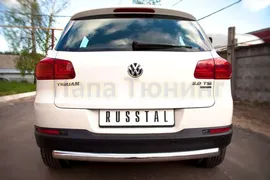 Защита заднего бампера 63 мм РусСталь для Volkswagen Tiguan 2011-2016