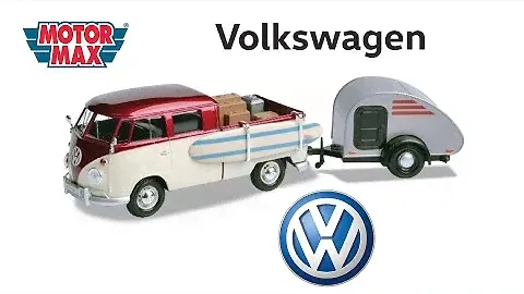 Unboxing Motormax 1:24 VW Microbus T1 pickup w/teardrop trailer