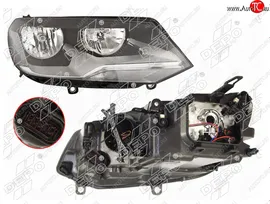 Правая фара (галоген, с корректором) DEPO Volkswagen Touareg NF (2010-2014)