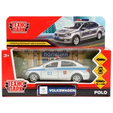 Модель POLO-12POL-SR VOLKSWAGEN POLO ПОЛИЦИЯ 12 см Технопарк в коробке