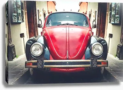 Старый красный volkswagen-0