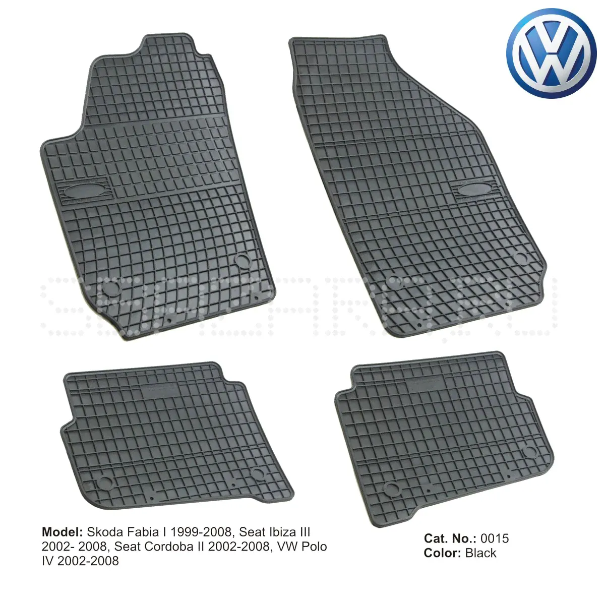 Коврики Volkswagen Up от 2011 в салон резиновые Frogum (Польша) - 4 шт.-4
