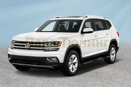 Защита переднего бампера d76 черная Volkswagen Teramont 2017-2020