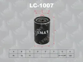 Масляный фильтр LYNXauto для Volkswagen Passat B5 1996-2005. Артикул LC-1007