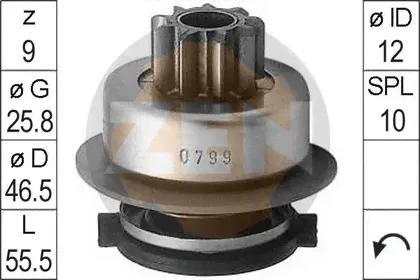 Бендикс стартера Era для Volkswagen Sharan I 1995-2010. Артикул ZN0799-0