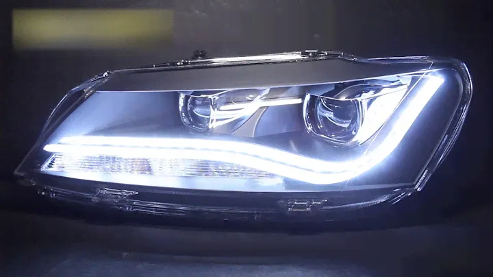 Тюнинг фары Volkswagen Passat B7 '10 с линзами, черные H7/H7