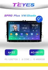 Teyes Spro Plus 4+32Gb магнитола для Volkswagen, Skoda с экраном 9 дюймов