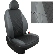 Автомобильные чехлы для Volkswagen T-5 2003-2009 Экокожа с ромбом vo-tb-t5t-seche-r