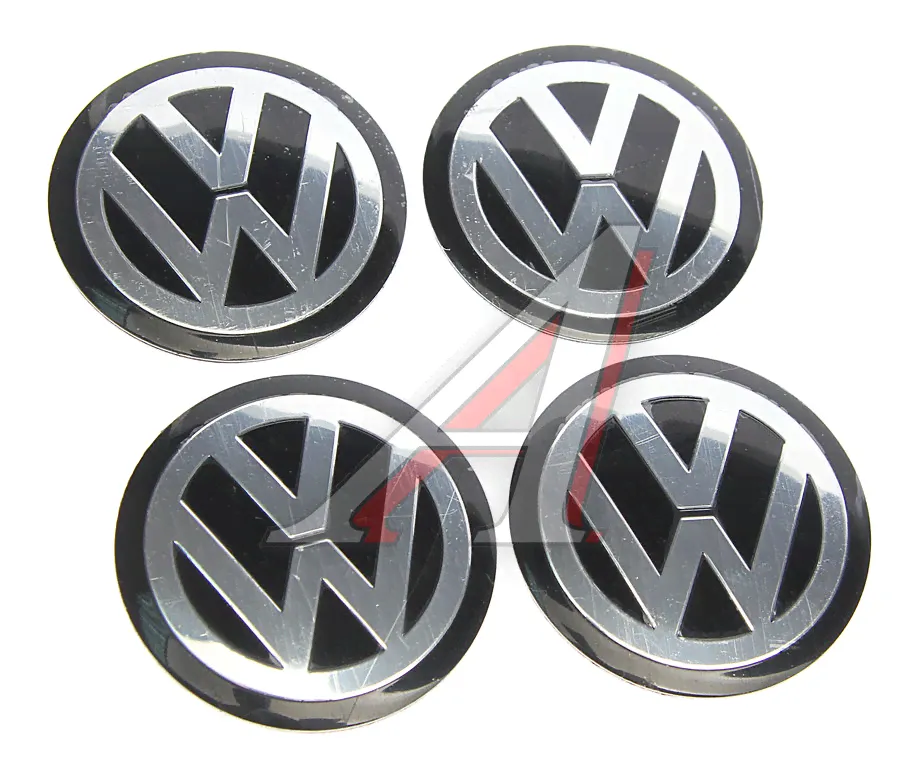 Эмблема диска колесного "VOLKSWAGEN чер." (6см) металл комплект 4шт. MASHINOKOM