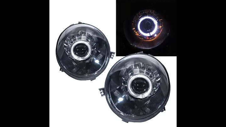 CrazyTheGod LUPO Fifth generation 98-05 Guide LED Halo Projector Headlight Black for VW Volkswagen