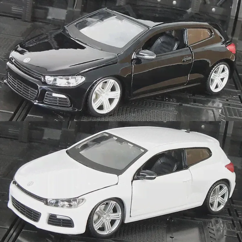 Bburago 1:24 Volkswagen Scirocco R Белая имитационная модель автомобиля из сплава, коллекционная игрушка для подарков-0