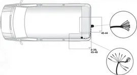 Штатная электрика фаркопа Hak-System (полный комплект) 13-полюсная для Volkswagen Transporter T6 2015-2024. Артикул 21270555