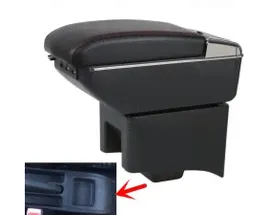 Подлокотник для Volkswagen Polo 2009-2018 c USB красная строчка