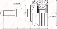 Шрус наружный (граната) LYNXauto для Volkswagen Transporter T5 2003-2015. Артикул CO-8027