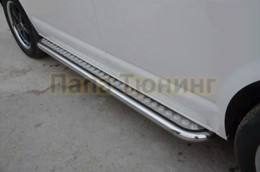 Пороги с накладным листом d53 для Volkswagen T5 Caravella 2009-2015-1