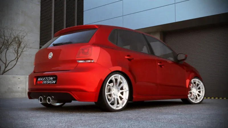 Юбка заднего бампера Maxton Design Volkswagen Polo V (2009-...)-0