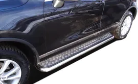 Пороги с накладным листом для автомобиля VOLKSWAGEN Touareg 2012. VWTR.12.41, Россия