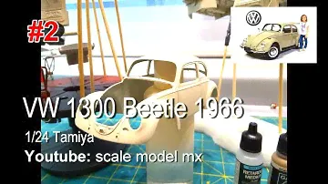 VW 1300 Beetle 1966 1/24 Tamiya #2 step by step