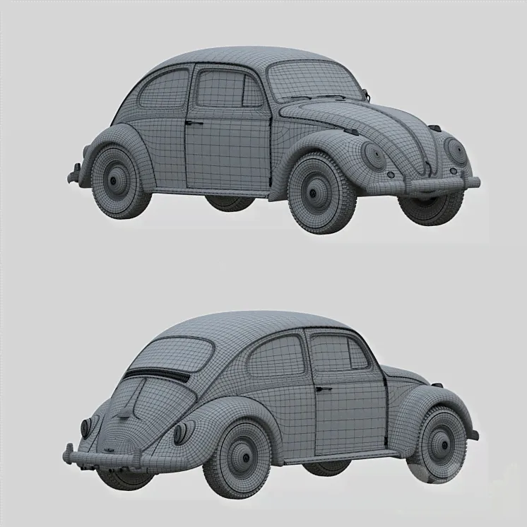Volkswagen Beetle 1967 - Транспорт - 3D модель-1