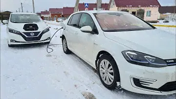 Быстро!!! Зарядить электромобиль в домашних условиях!! VW e-Golf 35.8 kwh и Nissan leaf ze1 40 kwh.