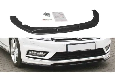Накладка сплиттер на передний бампер на Volkswagen Passat B7 R-Line-0