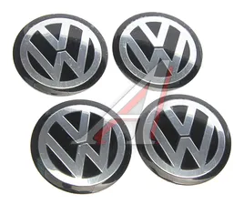 Эмблема диска колесного "VOLKSWAGEN чер." (6см) металл комплект 4шт. MASHINOKOM