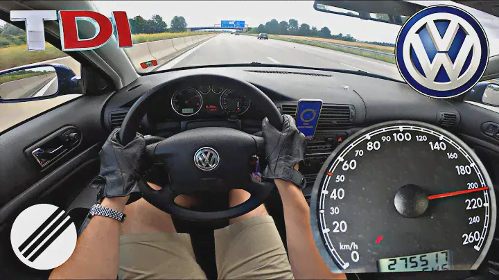 VW PASSAT 1.9 TDI 131HP B5 TOP SPEED DRIVE ON GERMAN AUTOBAHN 🏎