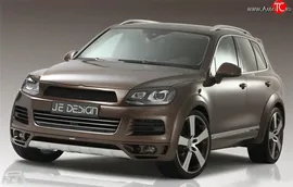 Накладка Je Design на передний бампер 7P Volkswagen Touareg NF (2010-2014) (Неокрашенная)