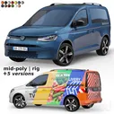 Среднеполигональный автомобиль Volkswagen Caddy 2022 - Транспорт - 3D модель