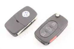 Ключ выкидной Volkswagen 3+1 кругл. кнопки.-0