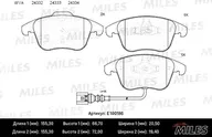 Тормозные колодки Miles (Semi-Metallic) передние для Volkswagen Tiguan I 2007-2018. Артикул E100186