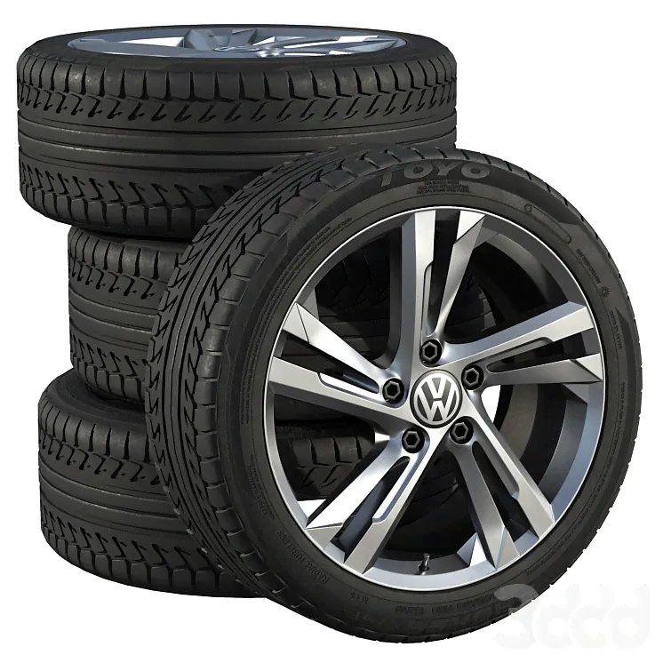Колеса Volkswagen - Транспорт - 3D модель-2