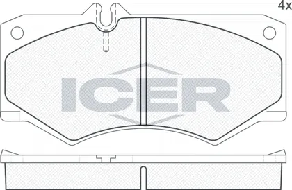 Тормозные колодки Icer передние для Volkswagen LT I 1982-1996. Артикул 140405-0