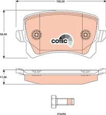 Тормозные колодки TRW COTEC задние для Volkswagen Tiguan I 2007-2018. Артикул GDB1763