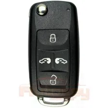 Корпус выкидного ключа Фольксваген Мультивен, Транспортер, Шаран (Volkswagen Multivan, Transporter, Sharan) | 2009-2015 | 4 кнопки | HU66
