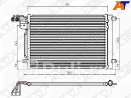 ST-VW01-394-0 - Радиатор кондиционера (SAT) Volkswagen Polo седан (2010-2015)