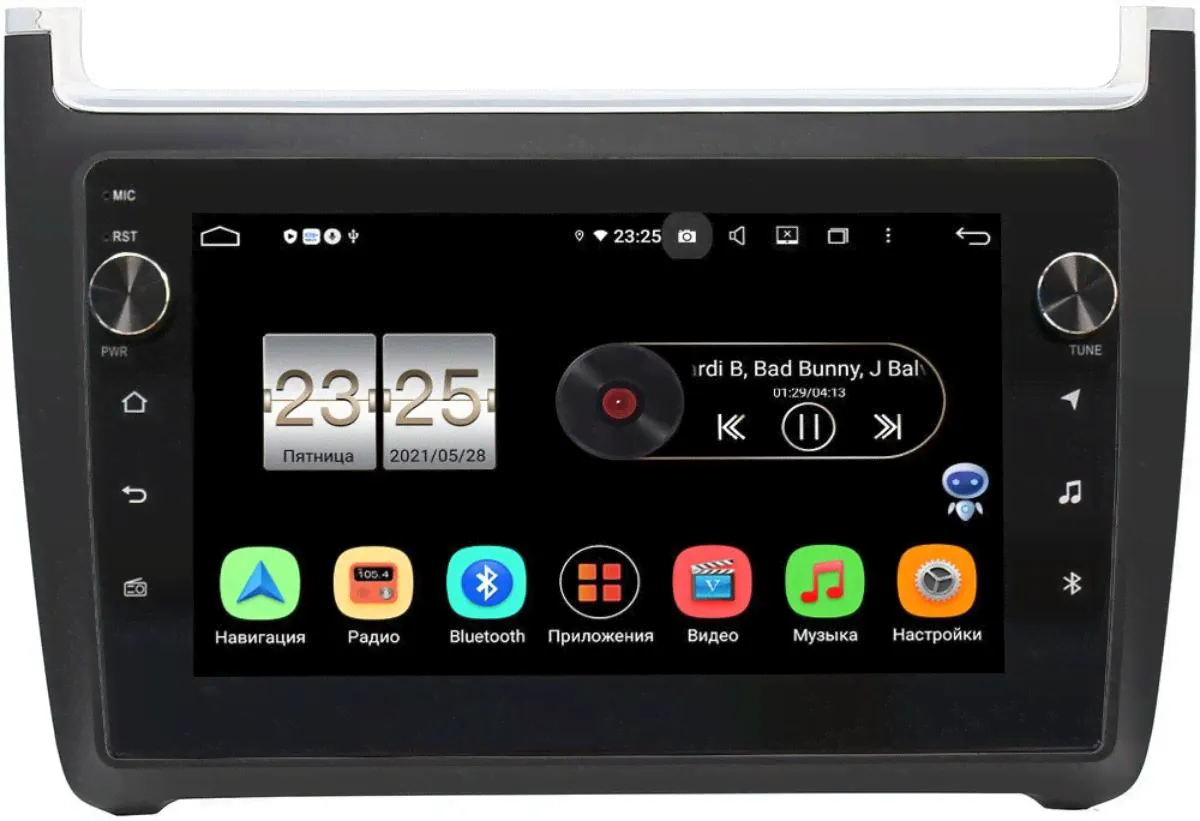 Штатная магнитола Volkswagen Polo 5 2009-2021 LeTrun BPX609-9091 на Android 10 (4/64, DSP, IPS, с голосовым ассистентом, с крутилками)