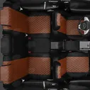 Комплект чехлов Экокожа с ромбом Volkswagen Touran компактвэн 2014-2019 Коричневый и черный VW28-0704-EC10-R-fox