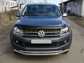Защита переднего бампера двойная d76/42 Volkswagen Amarok 2009-2015
