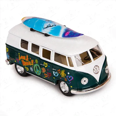 Автомобиль Volkswagen Classical Bus 1962 KINSMART инерционный 12см-0