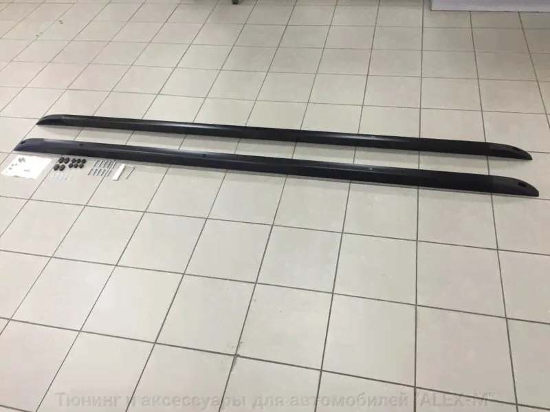 Рейлинги на крышу чёрные продольные интегрированные (Erkul) для Volkswagen T5 2003-2015 (длинная база)-0